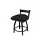 Holland Bar Stool Co 18" Low Back Swivel Vanity Stool, Black Wrinkle, Canter Espresso Seat 82118BW003 - alternate 1